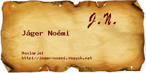Jáger Noémi névjegykártya